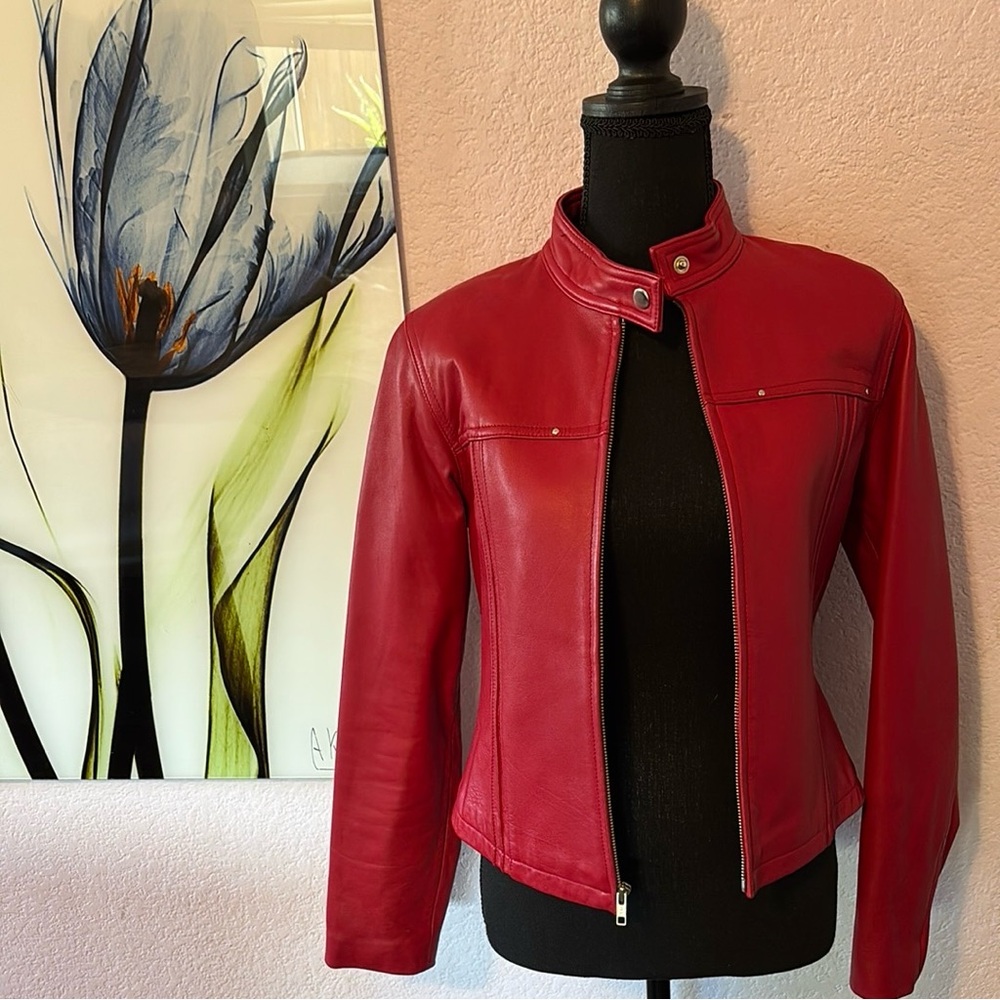 Wilson’s Leather Womens red leather jacket size small